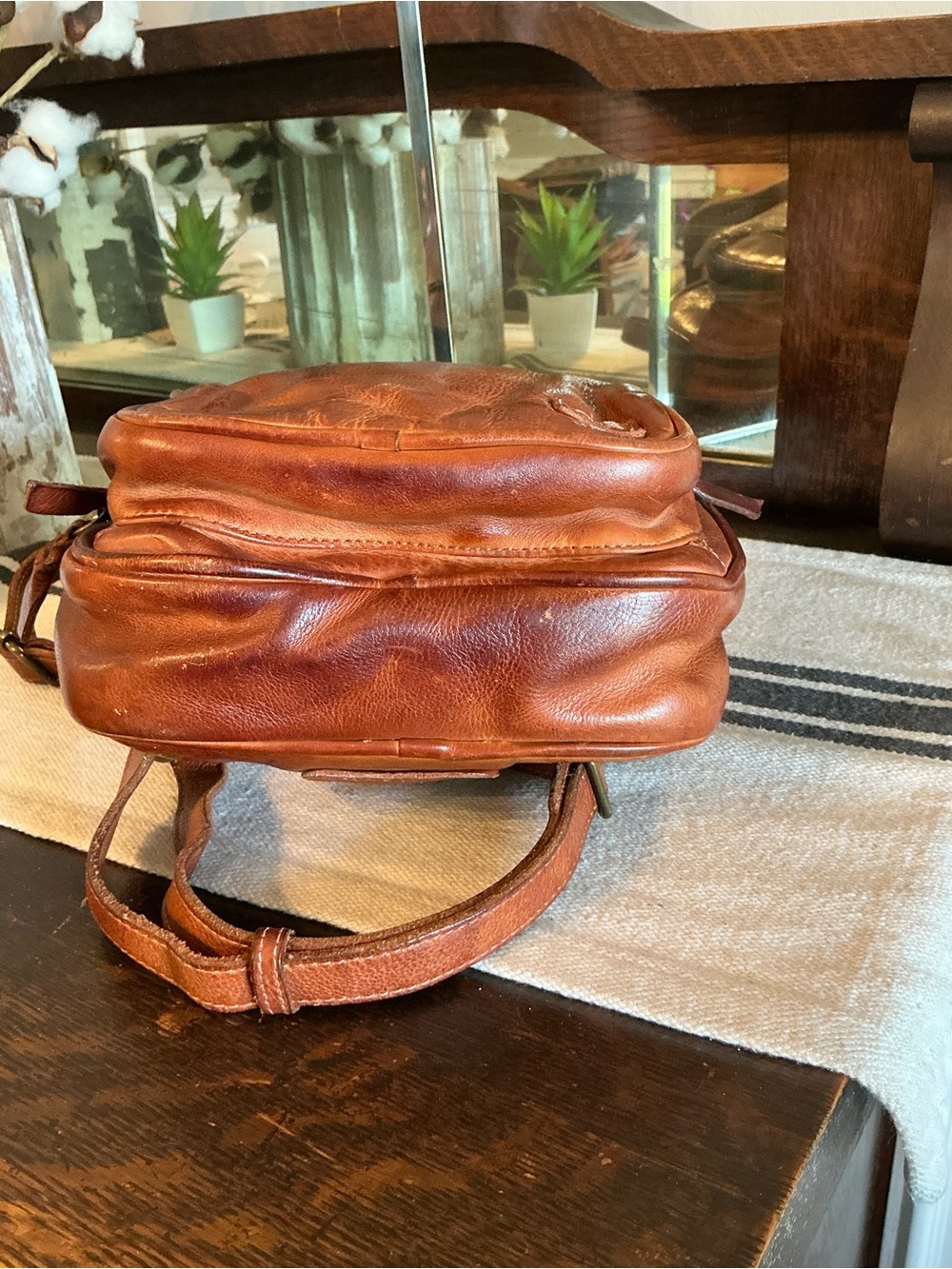 Bed Stu Leather Dominque Backpack Cognac DD Retail $235 - Picture 9 of 14